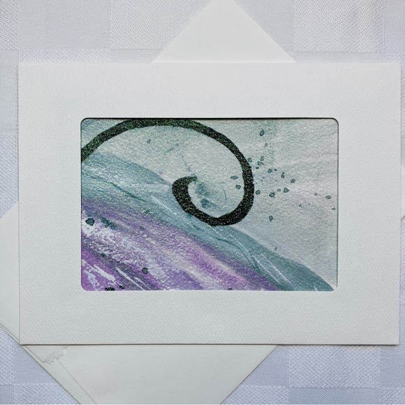 Hand Painted Frameable Abstract Watercolor Blank Greeting Cards Set of 7 - Picture 6 of 10
